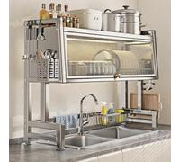 ZUGIATP Large Dish Drying Rack With Flap Over-sink Dish Drying Rack Large Stainless Steel Dish Rack For The Kitchen Cabinet For Dishes(95cm/37in)