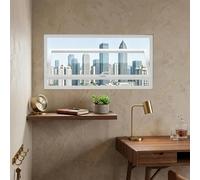 ZUGIATP Rectangular Aluminum Ventilation Window With 5mm Tempered Glass, 360° Rotating Casement Window For Basement, Bathroom, Kitchen, Flush Mount Design(White (Clear Glass),38x22in/95x55cm)
