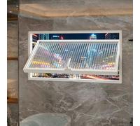 ZUGIATP Rectangular Basement Window With Tempered Glass, 360° Rotating Aluminum Hopper Window, Enhanced Seal Design For Shedss，Flush Mount Ventilation Casement(White (Ribbed Glass),42x26in/105x65cm)