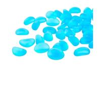 ZUGLQYSX 100/200/500g Transparent Glass Pebbles for Fish Tank Colored Pebbles Aquarium Accessories Home Decoration For Plant Pot Aquarium(Light blue,500g)
