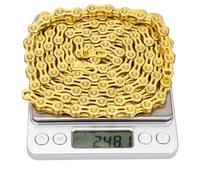 ZUGLQYSX 11 Speed Chain Road Bike 11s 22s 33s Light 116 Links Master Link Missing Current for Road Racing Cycling(11s Gold SL 248g)