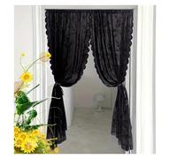ZUGLQYSX 2pc Rose Flower Lace Door Curtain, Perfect For Room Decor And Shopping Mall Entrance Decoration for living room bedroom(Black,100x140cm)