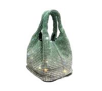 ZUGLQYSX Clutch Bag Diamonds Handbag Gradient Inlaid Rhinestone Banquet Bags For Women Bling Diamond Shoulder Bag Shiny Dinner(Green)