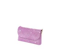 ZUGLQYSX Clutch Bag Mini Rhinestone Square Bag Metal Double Chain Shoulder Sparking Party Diamond Coin Purse(Rose Red)