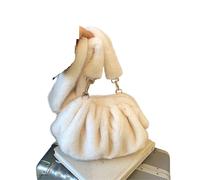 ZUGLQYSX Cute And Versatile Winter Crossbody Bags Mink Fur Wrinkle Relaxed Texture Cloud Shell Bag Women Tote Shoulder for Work Travel(White)