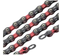 ZUGLQYSX Diamond Like Coating 12 Speed Bicycle Chain Mountain Bike Ultralight Cycling Road Accessories for Road Racing Cycling(12V BLACK-RED)