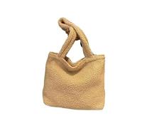 ZUGLQYSX Fluffy Tote Bag Tote Bag Women's Imitation Lamb Wool Large Capacity Solid Color Shoulder Zipper Opening Autumn And Winter Plush