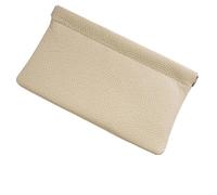 ZUGLQYSX Passport Holder Cowhide Long Wallet Passport Driver's License Document Holder Data Cable Cosmetic Bag Storage Self-Closing(Beige)