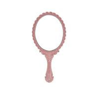 ZUGLQYSX Table Top Mirror Portable Handheld Makeup Vanity Mirror Retro Carved Hand SPA Salon Compact Women Cosmetic Mirrors(Pink)