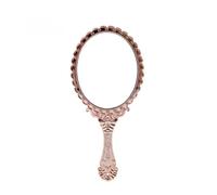 ZUGLQYSX Table Top Mirror Portable Handheld Makeup Vanity Mirror Retro Carved Hand SPA Salon Compact Women Cosmetic Mirrors(Rose Gold)