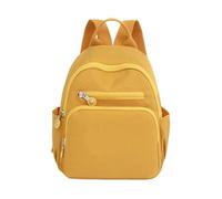 ZUGLQYSX Women Casual Backpack Fashion Mini Nylon School Bag For Girls Minimalist Solid Light Weight Small Travel Backpacks(Yellow)