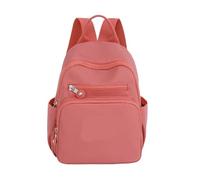 ZUGLQYSX Women Casual Backpack Fashion Mini Nylon School Bag For Girls Minimalist Solid Light Weight Small Travel Backpacks(Orange)