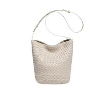 ZUGLQYSX Woven Bag Woman Handbag Hand-woven Leather Women's Bag Large Capacity Shoulder Tote Underarm Bucket(Color 1)
