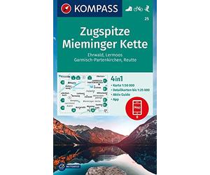 Zugspitze GPS wp Mieminger Kette + AG (25): Wandelkaart Schaal 1 : 50.000 (Kompass Wanderkarten)