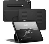 ZUGU Case for iPad Pro 12.9 inch 5th/6th Generation 2021/2022 [Black] | Ultra Slim Protective Cover - Apple Pencil Holder w/Charging - Convenient 10-Angle Magnetic Stand - Auto Sleep/Wake Function