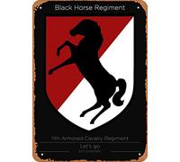 Zuhhgii 11th Armored Cavalry Us Military Units Game Role Game Poster Anime Game Art Deco Tin Sign - 8 x 12 inches