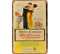 Zuhhgii 40 Pounds Of Trouble Movie Poster Metal Tin Signs Vintage Wall Art Best Gift 12x8 Inch Bathroom Retro Art Metal Sign Coffee And Bar Wall Decor