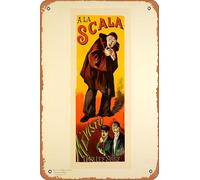 Zuhhgii A La Scala,Maitres de l'Affiche" plater 139 Movie Poster Retro Film Tin Sign Cafe Restaurant Home Wall Retro Club Restaurant Man Cave Gift Vintage Metal Sign 12x8 inch.