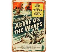 Zuhhgii Above Us The Waves Movie Poster Retro Film Tin Sign Cafe Restaurant Home Wall Retro Club Restaurant Man Cave Gift Vintage Metal Sign 12x8 inch.