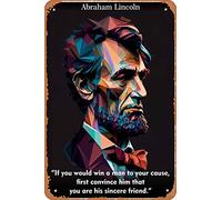 Zuhhgii Abraham Lincoln Quotes Low Poly Funny Vintage Tin Sign Wall Anime Cartoon Poster Retro Iron Painting Metal Plaque for Bar Cafe Garage Home Gift Birthday Wedding 12x8 inch.