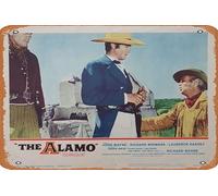 Zuhhgii Alamo,The 1960 Vintage Movie Poster Vintage Tin Sign,Retro of Classic Old Film Poster Metal Sign TV Bar Karaoke Man Cave Wall Decor 8x12 Inches.