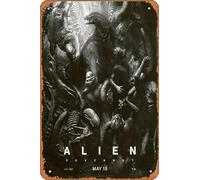 Zuhhgii Alien: Covenant Movie Poster Retro Film Tin Sign Cafe Restaurant Home Wall Retro Club Restaurant Man Cave Gift Vintage Metal Sign 12x8 inch.
