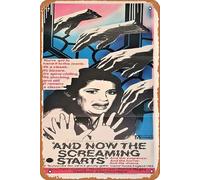 Zuhhgii And Now The Screaming Starts 1973 Vintage Movie Poster Vintage Tin Sign,Retro of Classic Old Film Poster Metal Sign TV Bar Karaoke Man Cave Wall Decor 8x12 Inches.