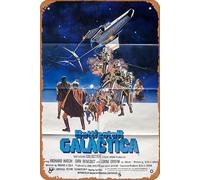 Zuhhgii Battlestar Galactica 1978 Vintage Movie Poster Vintage Tin Sign,Retro of Classic Old Film Poster Metal Sign TV Bar Karaoke Man Cave Wall Decor 8x12 Inches.