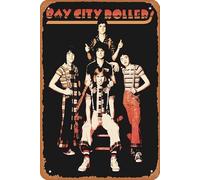 Zuhhgii Bay City Rollers Poster 12" X 8" Vintage Metal Tin Sign Home Decor Garage Man Cave Wall Art.