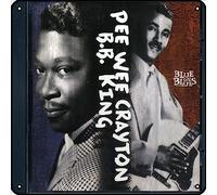 Zuhhgii BB King, Pee Wee Crayton - Blue On Blues Metal Signs Vintage Rock Music Wall Decor Man Cave Tin Sign Gym Pool Bar Bathroom Yard Garage Pub Plaque Poster Wall Art Sign 12x12 Inch