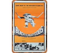 Zuhhgii BEACH OF THE WAR GODS Original Daybill Movie Poster Kung Fu Martial Arts Movie Poster,Metal Tin Sign,Vintage Style Classic Old Film Poster Wall Ornament Coffee Bar Restaurant Man Cave Wall