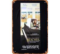 Zuhhgii BEACHES Daybill Movie Poster BETTE MIDLER Movie Poster,Metal Tin Sign,Vintage Style Classic Old Film Poster Wall Ornament Coffee Bar Restaurant Man Cave Wall Decor,Size 8 x12 inches Tin Sign.