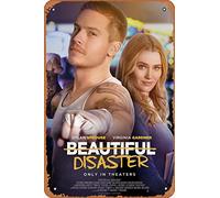 Zuhhgii Beautiful Disaster (Dylan Sprouse,Virginia Gardner) Movie Poster Tin Sign Film Movie Cinema Theater 8x12 inches - Vintage Metal Tin Sign for Home Bar Pub Garage Decor Gifts