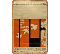 Zuhhgii Birdman of Alcatraz Movie Poster Retro Film Tin Sign Cafe Restaurant Home Wall Retro Club Restaurant Man Cave Gift Vintage Metal Sign 12x8 inch.