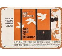 Zuhhgii Birdman of Alcatraz Movie Poster Retro Film Tin Sign Cafe Restaurant Home Wall Retro Club Restaurant Man Cave Gift Vintage Metal Sign 12x8 inch.