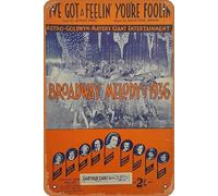 Zuhhgii Broadway Melody Of 1936 (I've Got A Feelin' You're Foolin') 1935 Vintage Movie Poster Vintage Tin Sign,Retro of Classic Old Film Poster Metal Sign TV Bar Karaoke Man Cave Wall Decor 8x12