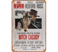 Zuhhgii Butch Cassidy and the Sundance Kid Movie Poster Retro Film Tin Sign Cafe Restaurant Home Wall Retro Club Restaurant Man Cave Gift Vintage Metal Sign 12x8 inch.