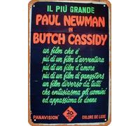 Zuhhgii Butch Cassidy and the Sundance Kid Movie Poster Retro Film Tin Sign Cafe Restaurant Home Wall Retro Club Restaurant Man Cave Gift Vintage Metal Sign 12x8 inch.