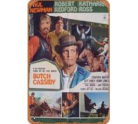 Zuhhgii Butch Cassidy and the Sundance Kid Movie Poster Retro Film Tin Sign Cafe Restaurant Home Wall Retro Club Restaurant Man Cave Gift Vintage Metal Sign 12x8 inch.