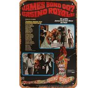 Zuhhgii Casino Royale Movie Poster Retro Film Tin Sign Cafe Restaurant Home Wall Retro Club Restaurant Man Cave Gift Vintage Metal Sign 12x8 inch.