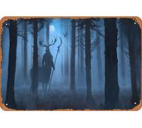 Zuhhgii Cernunnos Magic and Fantasy Animals and Creatures Nature and Landscapes Metal Tin Sign - 8x12 Vintage Look Poster Wall Decor Plaque