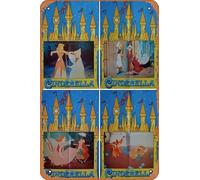 Zuhhgii Cinderella Movie Poster Retro Film Tin Sign Cafe Restaurant Home Wall Retro Club Restaurant Man Cave Gift Vintage Metal Sign 12x8 inch.