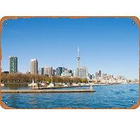 Zuhhgii City skyline at the waterfront Toronto Ontario Canada 2013 Funny Tin Metal Sign Child Metal Poster Soul Art Wall Plaque Decor Outdoor Indoor Wall Panel Retro Vintage Mural 8x12 Inch