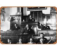 Zuhhgii CLASSIC DECOR Poster Mustafa Kemal Atatürk Mustafa Kemal Atatürk at the Chair of the Assembly Wall Art Decor Tin Sign 8x12 inches Bar Cinema Living Room Bedroom Decorative Retro Plaque