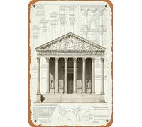 Zuhhgii Classical Greek Columns Funny Tin Metal Sign Child Metal Poster Soul Art Wall Plaque Decor Outdoor Indoor Wall Panel Retro Vintage Mural 8x12 Inch