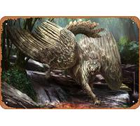 Zuhhgii Danny the Tiger Owl Griffin Magic and Fantasy Animals and Creatures Nature and Landscapes Metal Tin Sign - 8x12 Vintage Look Poster Wall Decor Plaque