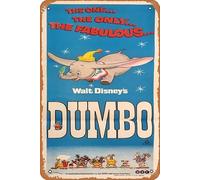 Zuhhgii Dumbo 1972 Vintage Movie Poster Tin Sign,Retro of Classic Old Film Poster Metal Sign TV Bar Wall Club Restaurant Man Cave Wall Decoration 8x12 Inches Retro Plaques.