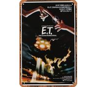Zuhhgii E.T. The Extra-Terrestrial Movie Poster Retro Film Tin Sign Cafe Restaurant Home Wall Retro Club Restaurant Man Cave Gift Vintage Metal Sign 12x8 inch.