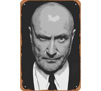 Zuhhgii FLmiling Phil Collins Plaque Poster Metal Tin Sign Retro Vintage 8x12 Inch Wall Decor
