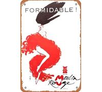 Zuhhgii Formidable! - Moulin Rouge Movie Poster Retro Film Tin Sign Cafe Restaurant Home Wall Retro Club Restaurant Man Cave Gift Vintage Metal Sign 12x8 inch.